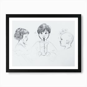 Sketch Of A Group Of Children Art Print