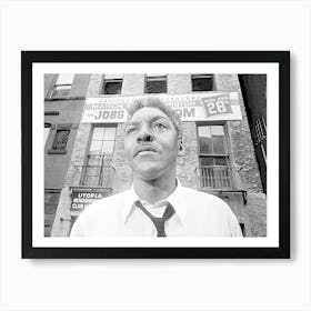 Bayard Rustin in Black White Halftone Art Print