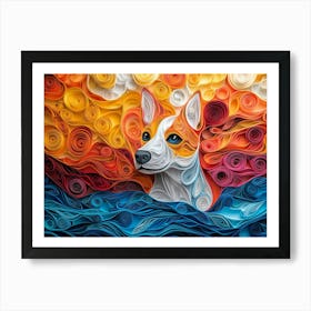 Basenji Paper Quilling Portrait II Art Print