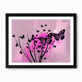 Pink Butterflies 11 Art Print