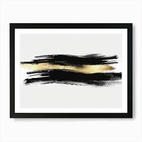 Gold And Black Abstract Painting 108 Art Print