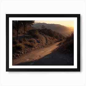 Sunset On A Mountain Road 1 Art Print