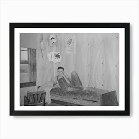 Son Of Woman Tenant Farmer On Daybed In Corner Of Living Room Near Sallisaw, Oklahoma By Russell Lee Art Print