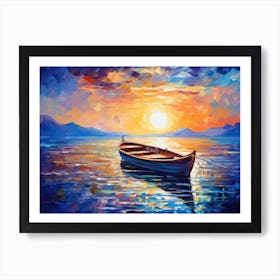 Sunset Boat Art Print