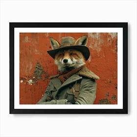 Absurd Bestiary: From Minimalism to Political Satire.Fox In Hat Art Print