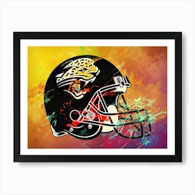 Jacksonville Jaguars Helmet Abstract Art Print