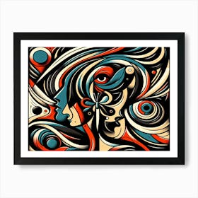 Rich Dynamic Abstract with Butterfly II Art Print