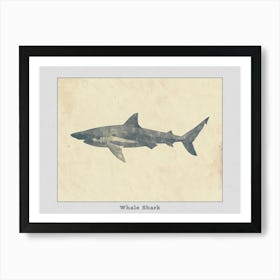 Whale Shark Grey Silhouette 1 Poster Art Print