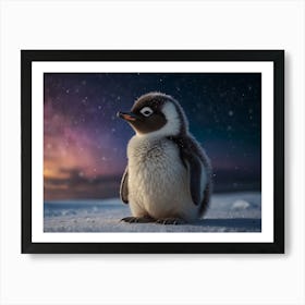 Penguin In The Snow 1 Art Print