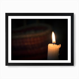 Close Up On A Burning Candle Art Print