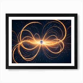 A Young Woman With Glowing Neural Networks Emanating From Her Head, Representing Brain Activity, Consciousness, And Intelligence Art Print