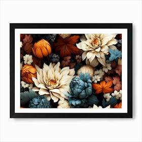 multicolored flowers Art Print