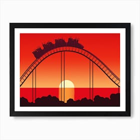 Rollercoaster At Sunset Art Print