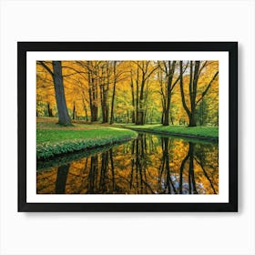 Serene Autumn Reflections 22 Art Print