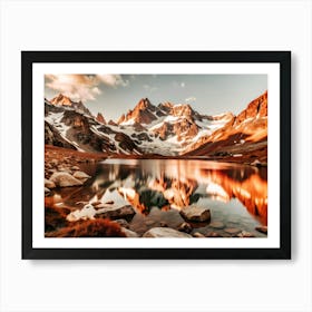 Chilean Mountains At Sunset Art Print