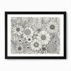 Doodle Flowers 6 Art Print