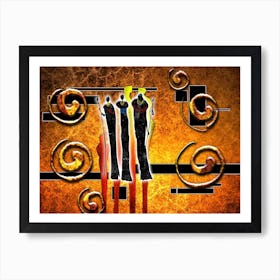 Tribal African Art Illustration In Painting Style 029 Art Print