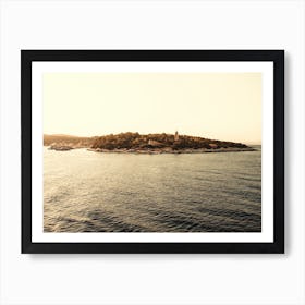 Island Lighthouse at Sunset Poster