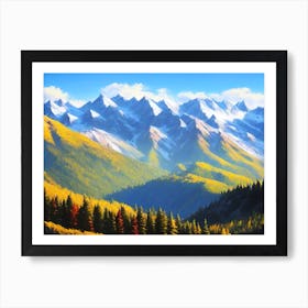 Mountain Range In Autumn Art Print