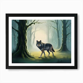 Wolf In The Forest 2 Art Print