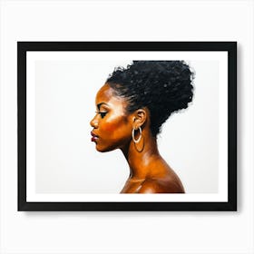 Side Profile Of Beautiful Woman Oil Painting 153 Art Print