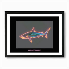 Neon Pink Orange Carpet Shark Poster 3 Art Print