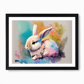 Bunny Watercolor Painting Art Print