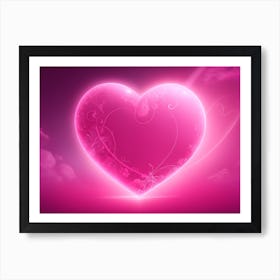 A Glowing Pink Heart Vibrant Horizontal Composition 38 Art Print