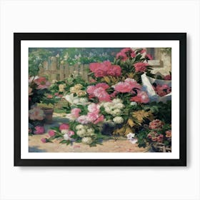 Peonies In The Garden Art Print