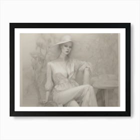 Woman In A Hat Art Print