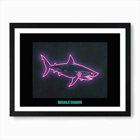 Neon Dark Red Whale Shark 5 Poster Art Print