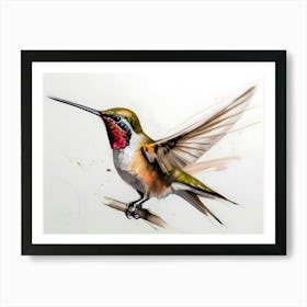 Kolibri Hummingbird - Water Color Painting 1 Art Print