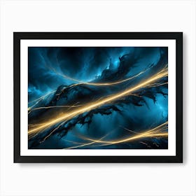 A Woman Stands In Profile, Gazing At A Glowing Network Of Neurons And Synapses, Symbolizing Consciousness, Thought, And Brain Activity Art Print