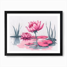 Pink Lotus Flower Art Print