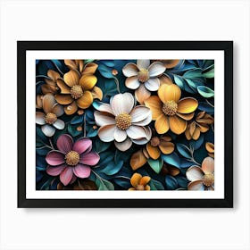 Flowers Wallpaper 1 Art Print