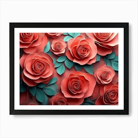 Roses Wallpaper Art Print