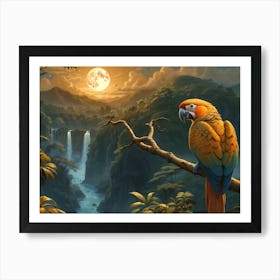 Parrot In The Jungle 2 Art Print