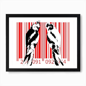Funny Barcode Animals Art Illustration In Painting Style 100 Art Print