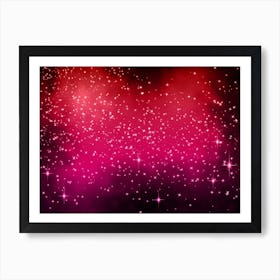 Purple Red Shining Star Background Art Print