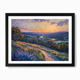 Western Sunset Landscapes Texas Hill Country 1 Art Print