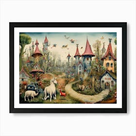 Fantasy Village 5 Art Print