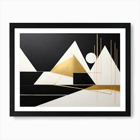 Gold And Black Paintings Art Print 1 Art Print