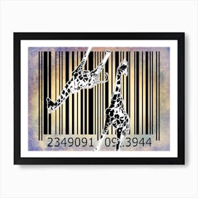 Funny Barcode Animals Art Illustration In Painting Style 068 Art Print