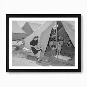 Family Of Farm Worker Living At Fsa (Farm Security Administration) Migratory Labor Camp Mobile Unit, Wilder, Idaho By Art Print