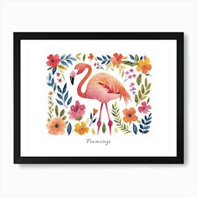 Little Floral Flamingo 1 Poster Art Print