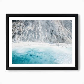 Blue And White Coastline, Landscape Art Print