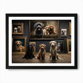 Portrait Of Dogs Art Print