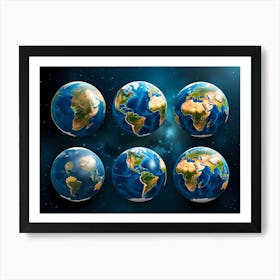 Earth Globes Art Print