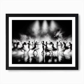 Silhouette Of Dancers Art Print