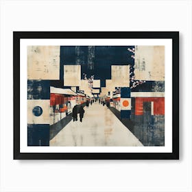 Abstract Painting of an Asian Market Art Print